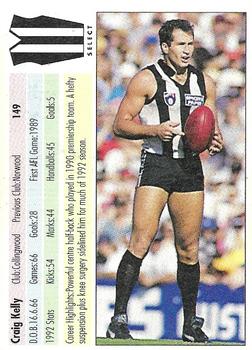 1993 Select AFL #149 Craig Kelly Back